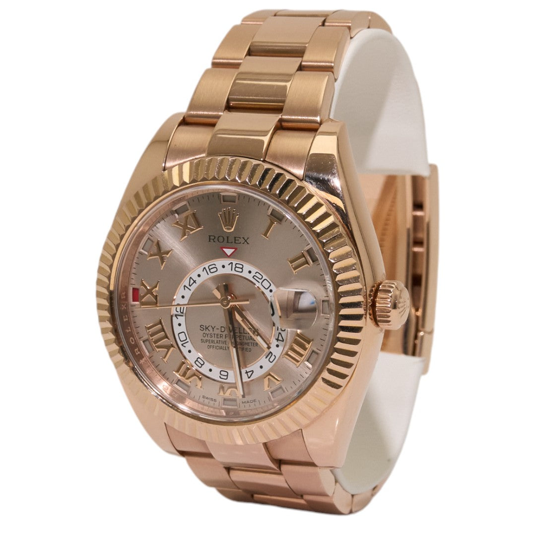42mm Rolex Skydweller Rose Gold Sundust Roman Dial (2017)