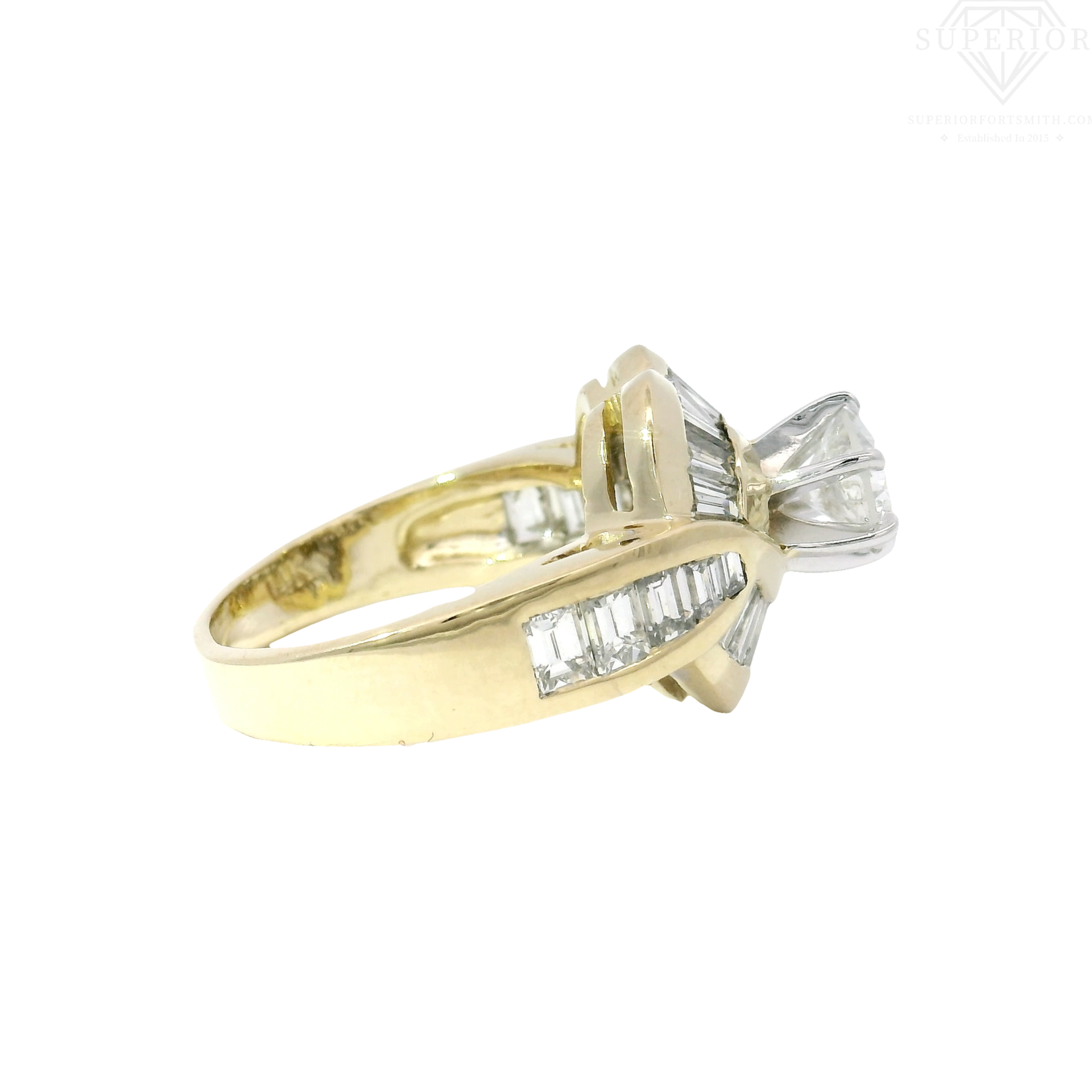 Natural Diamond Cocktail Ring in 14K Yellow Gold