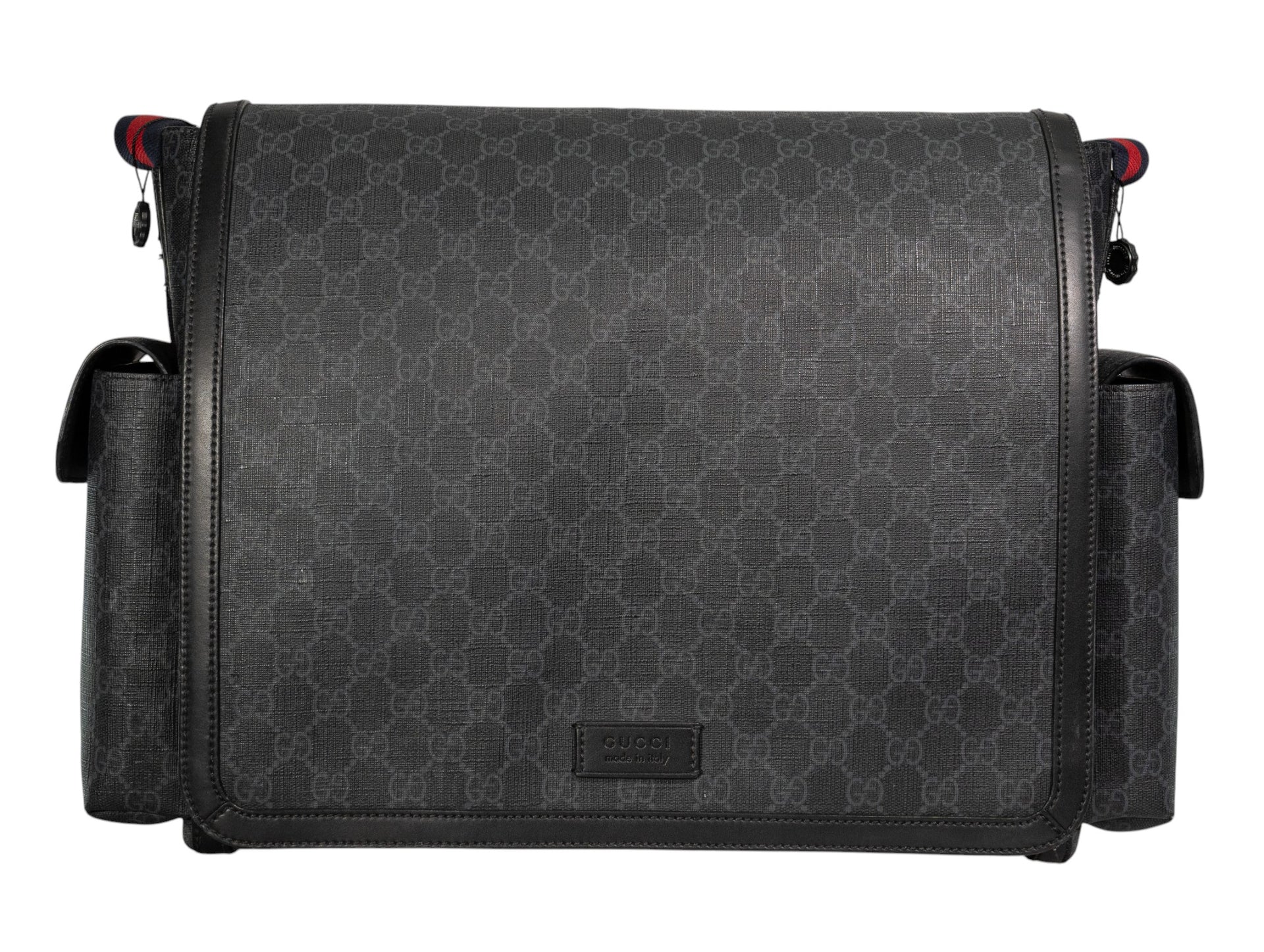 Gucci Black GG Supreme Monogram Diaper Bag