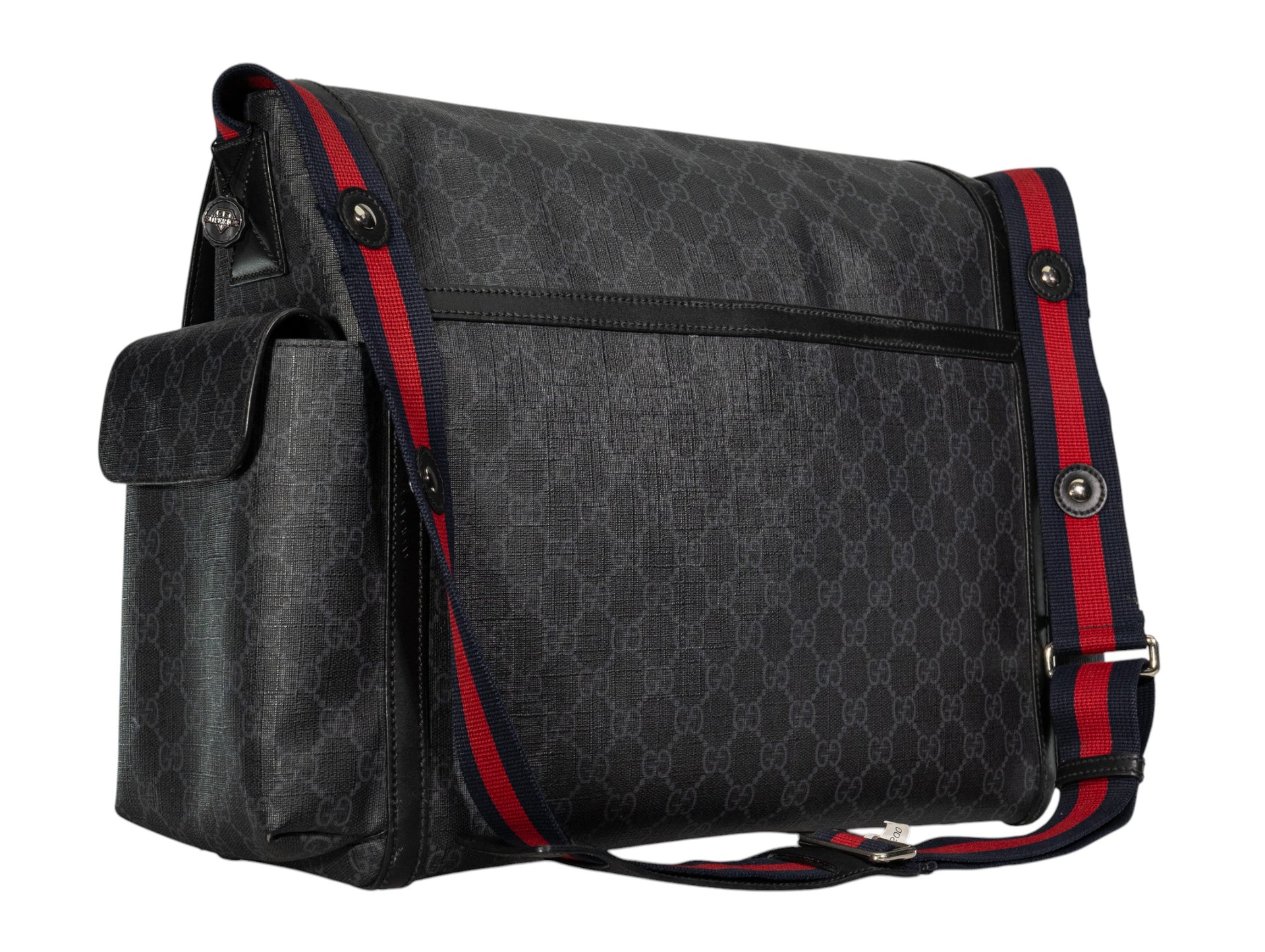 Gucci Black GG Supreme Monogram Diaper Bag