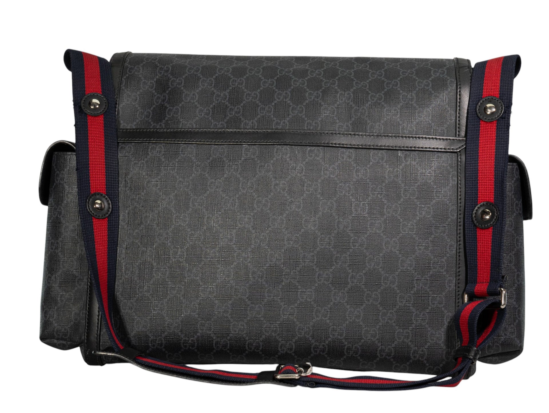 Gucci Black GG Supreme Monogram Diaper Bag