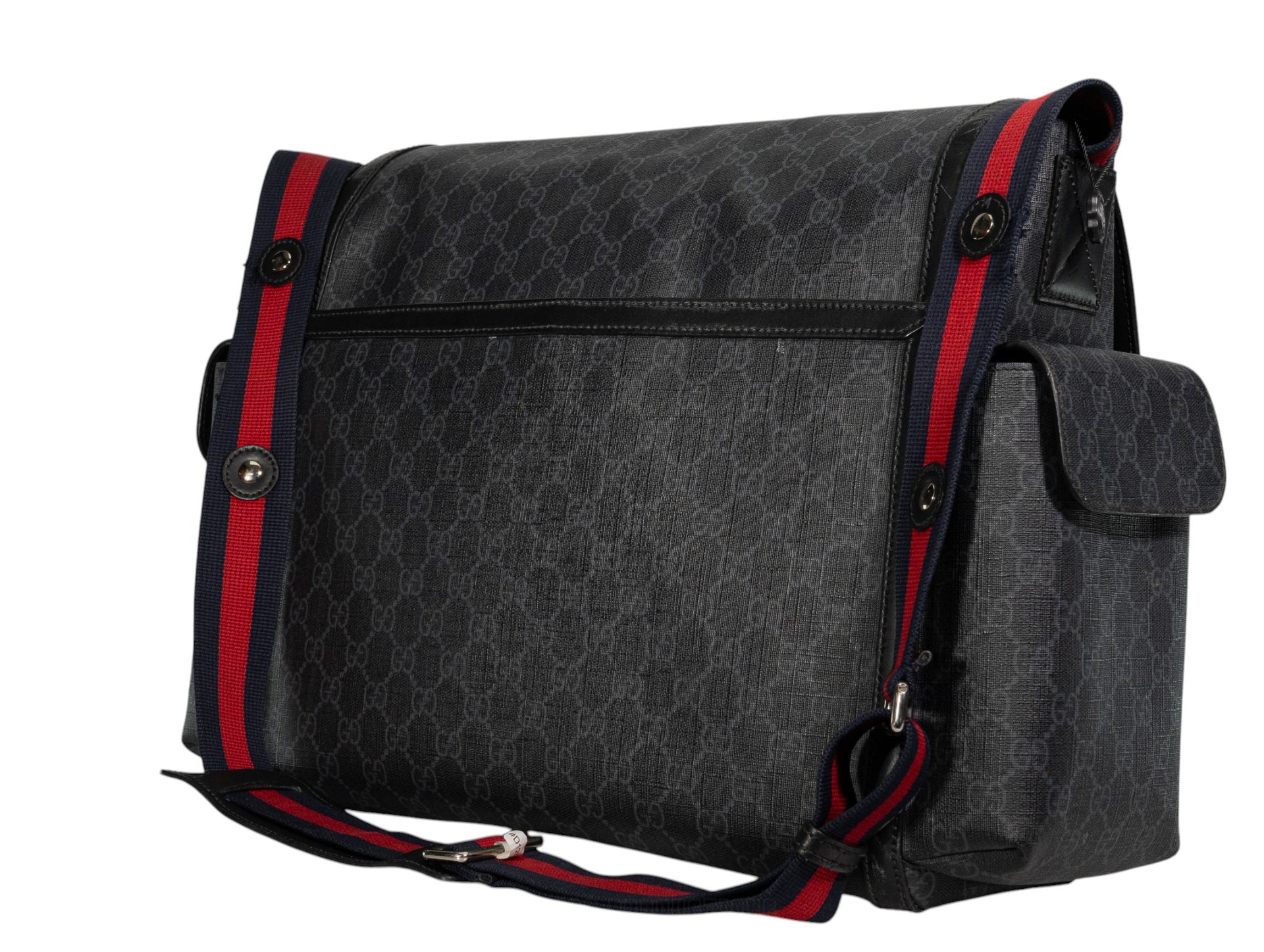 Gucci Black GG Supreme Monogram Diaper Bag