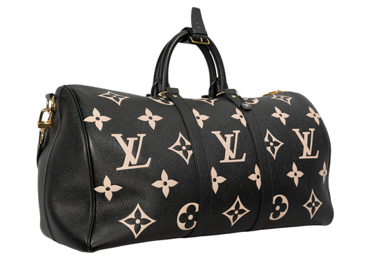 Louis Vuitton Keepall Bandouliere 45 Bicolor Monogram Empreinte