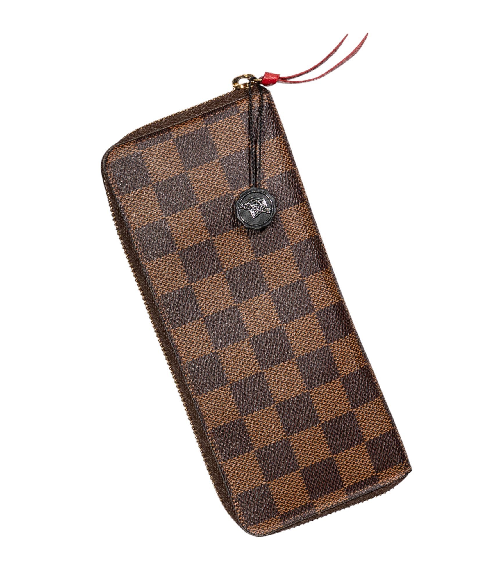 Louis Vuitton Clemence Wallet Damier Ebene Cherry