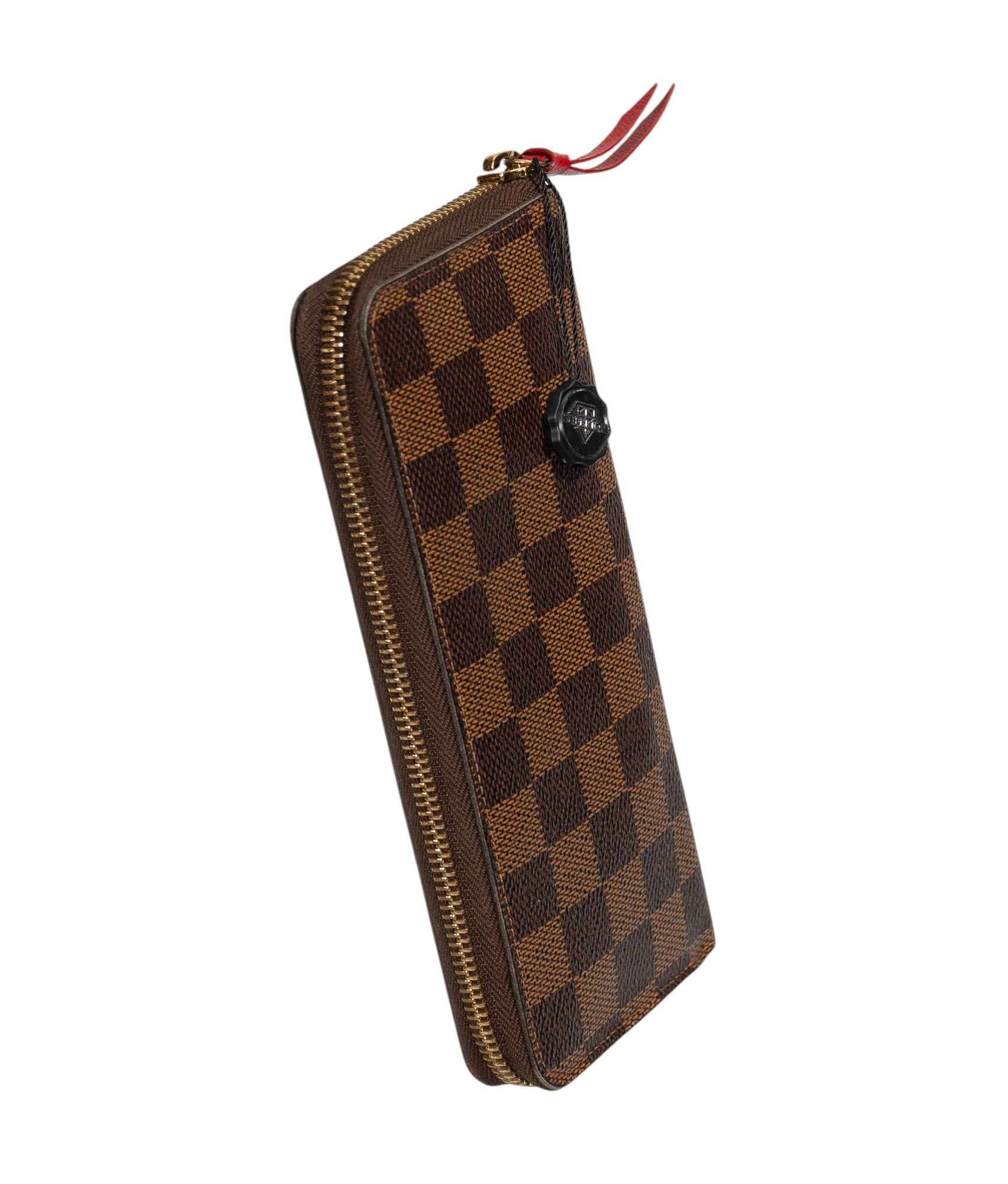 Louis Vuitton Clemence Wallet Damier Ebene Cherry