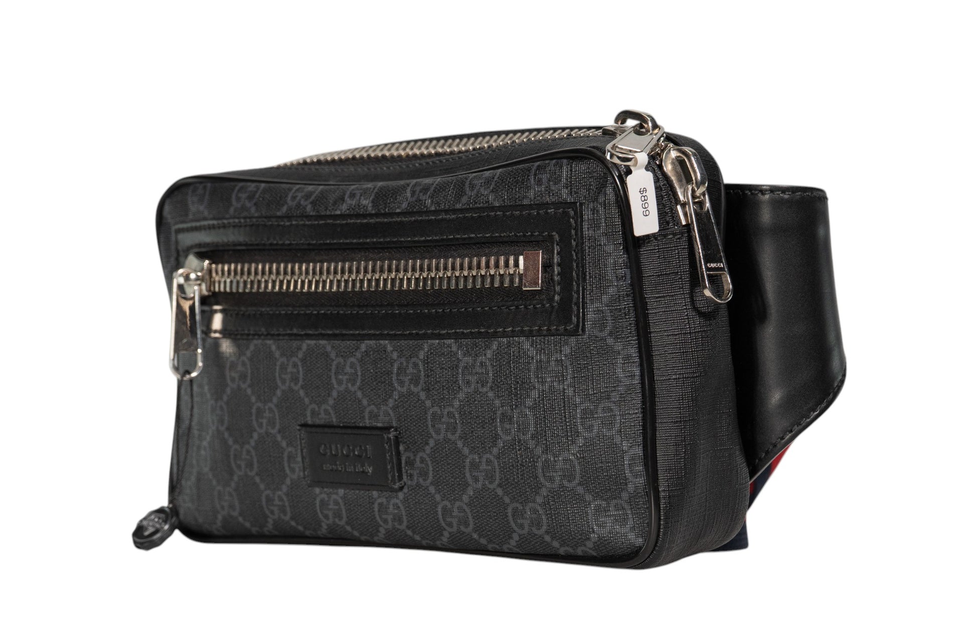 Gucci Black GG Supreme Canvas Belt Bag