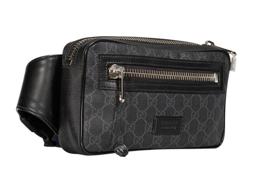 Gucci Black GG Supreme Canvas Belt Bag