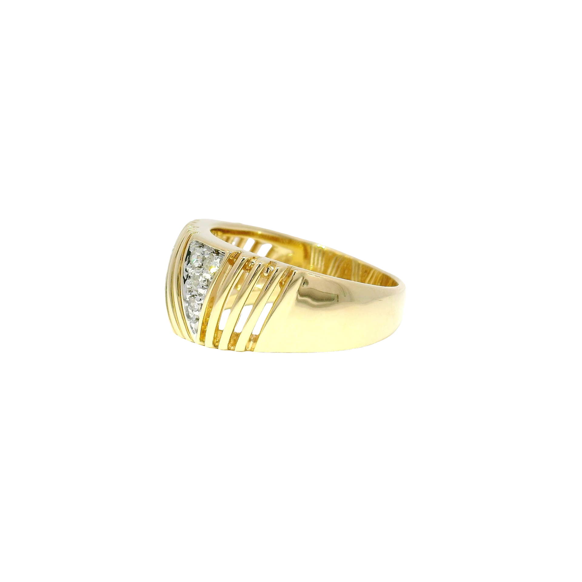 Natural Diamond Fashion Ring in 14K Yellow Gold Sz 8.5