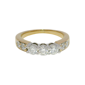 Natural Diamond Tiered Ring in 14K Yellow Gold Sz 7