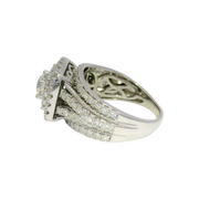 Natural Diamond  Double Halo Enagement Ring in 14K White Gold Sz 6