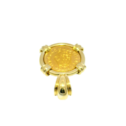1743 Spanish Half Escudo Gold Coin Mounted in Custom 18K Bezel
