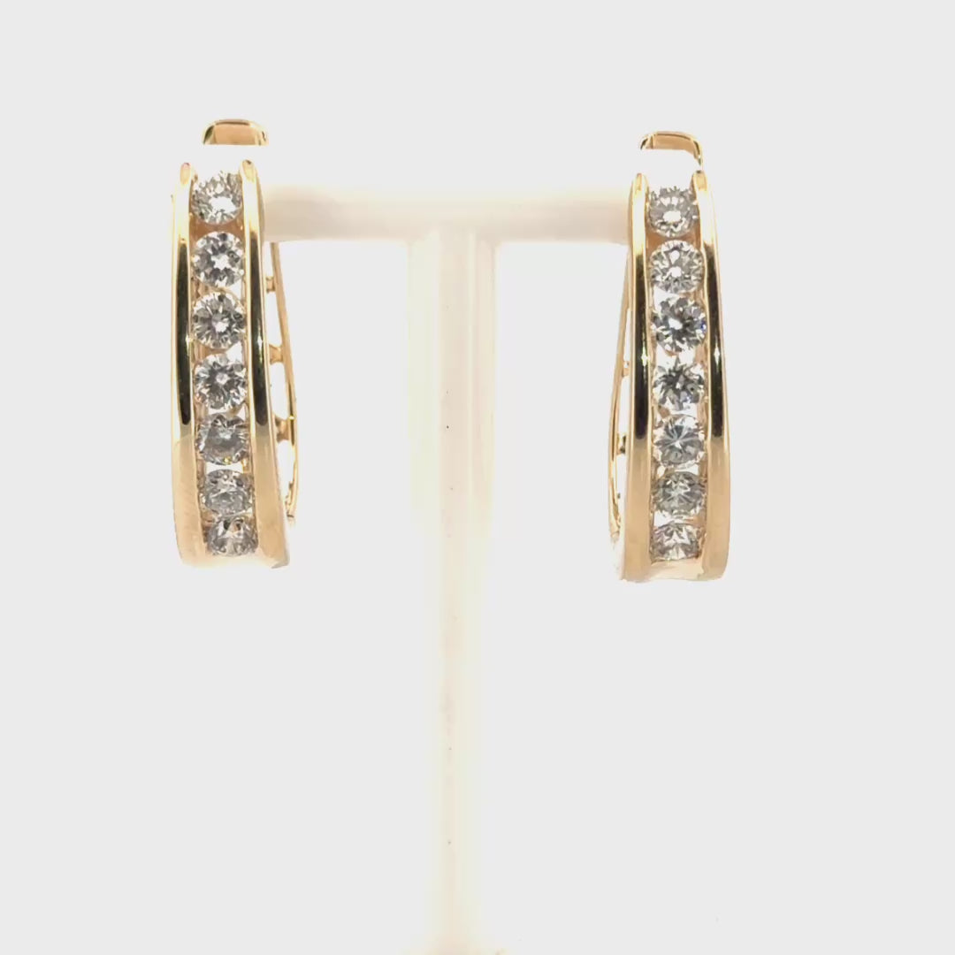 1.5cttw. Natural Diamond Earrings in 14K Yellow Gold