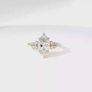 2.05ct. F VS1 Lab Grown Marquise Diamond in Custom 14K Yellow Gold Mounting Sz 7