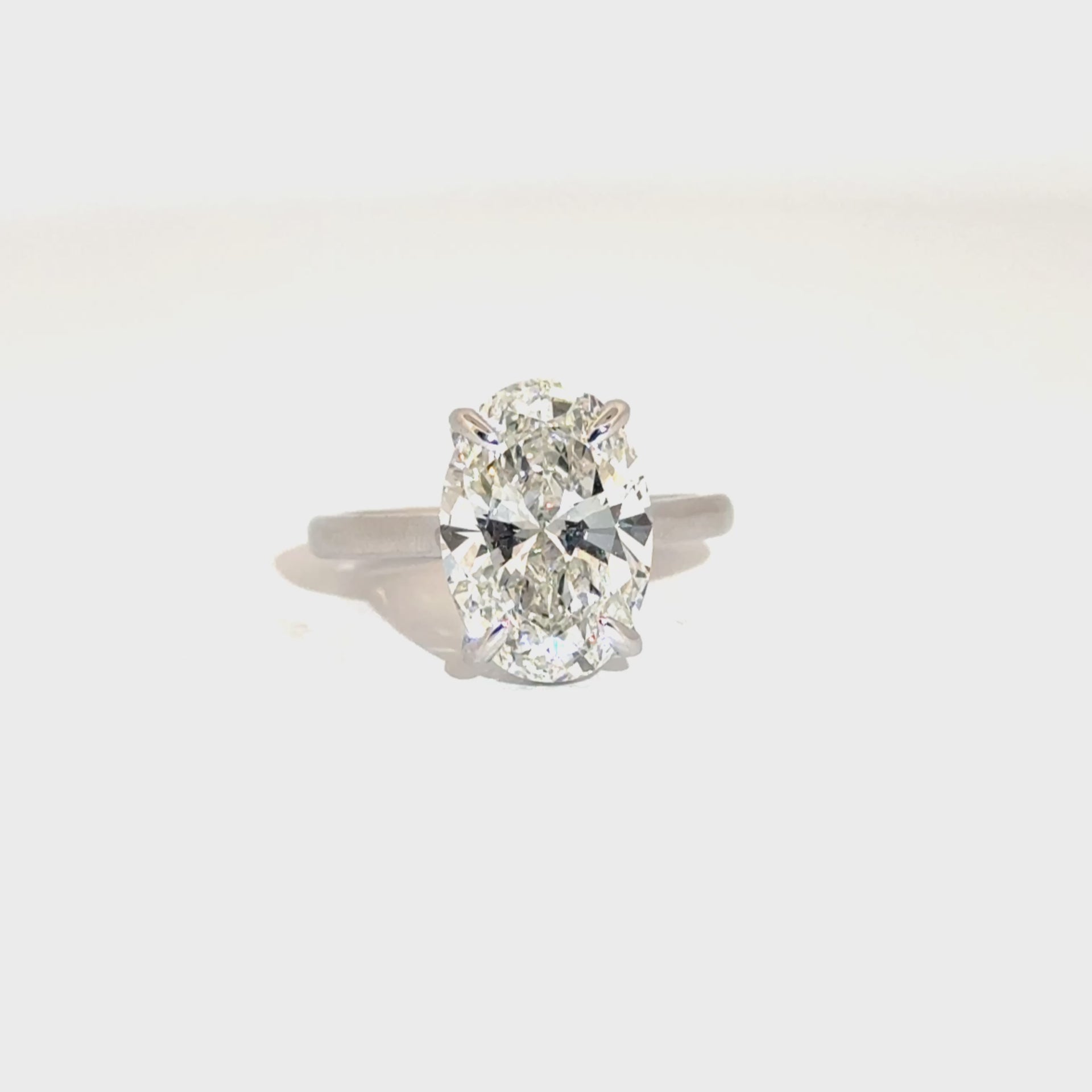 5.07ct. E VS1 Lab Grown Oval in 14K White Gold Cathedral