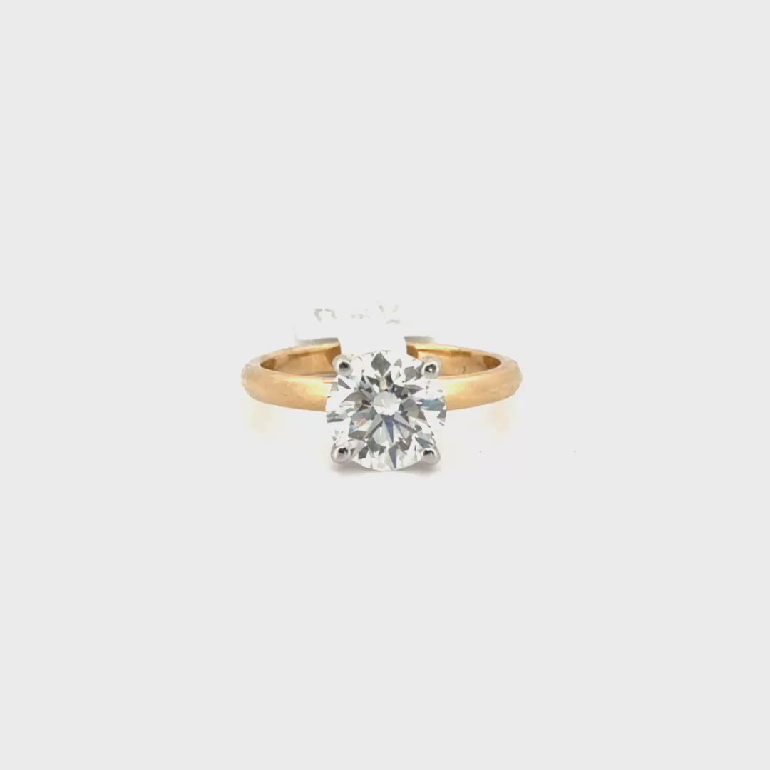 2.22ct. F VS Lab Grown Round Diamond Solitaire Engagement Ring