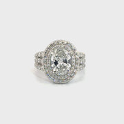 2.25ct. Natural Oval Diamond Approx H Color SI1 Clarity in a Charles Krypell Platinum Mounting featuring approx 2cttw Natural Accent Diamonds Sz 7