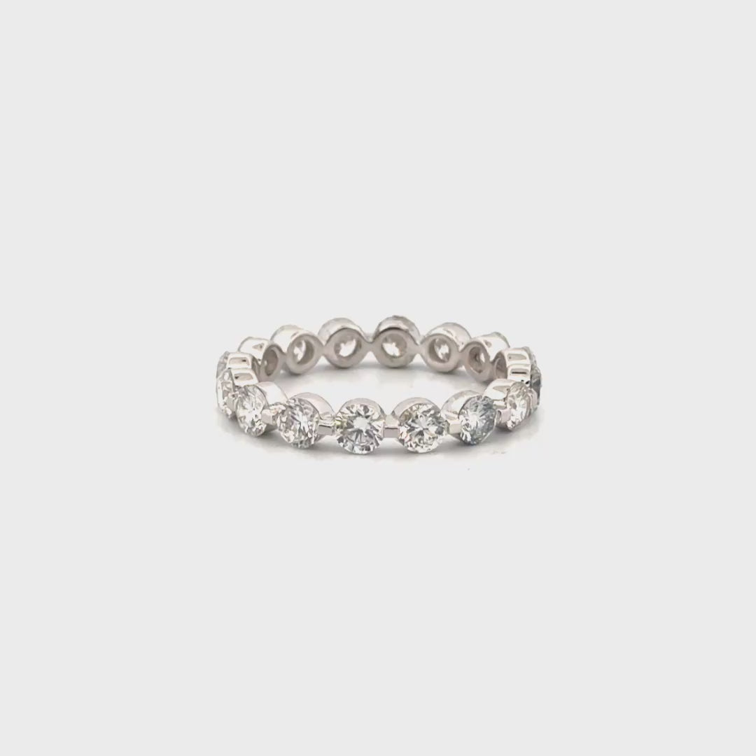2.72cttw. F VS Lab Grown Round Diamond Eternity Band in 14K White Gold