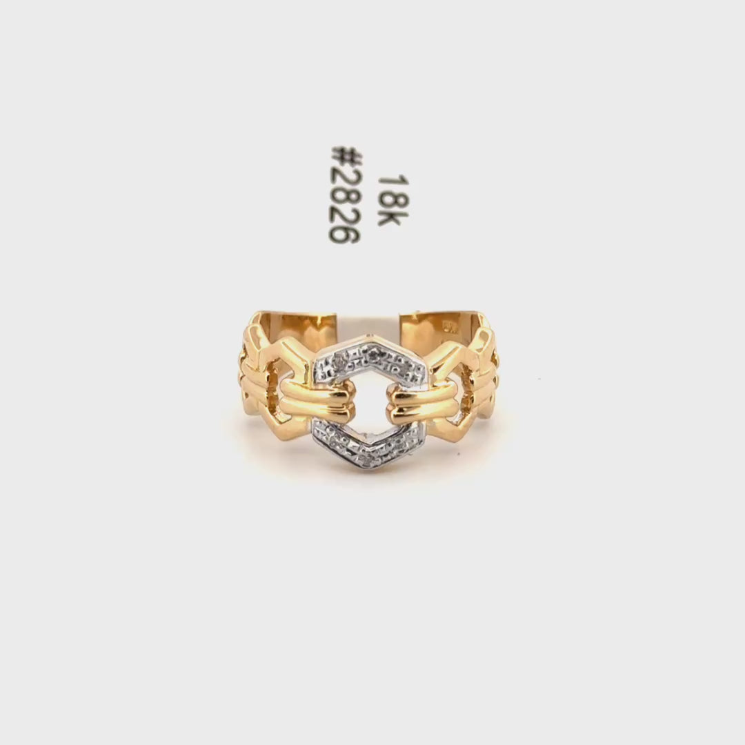 18K Yellow Gold & Diamond Ring