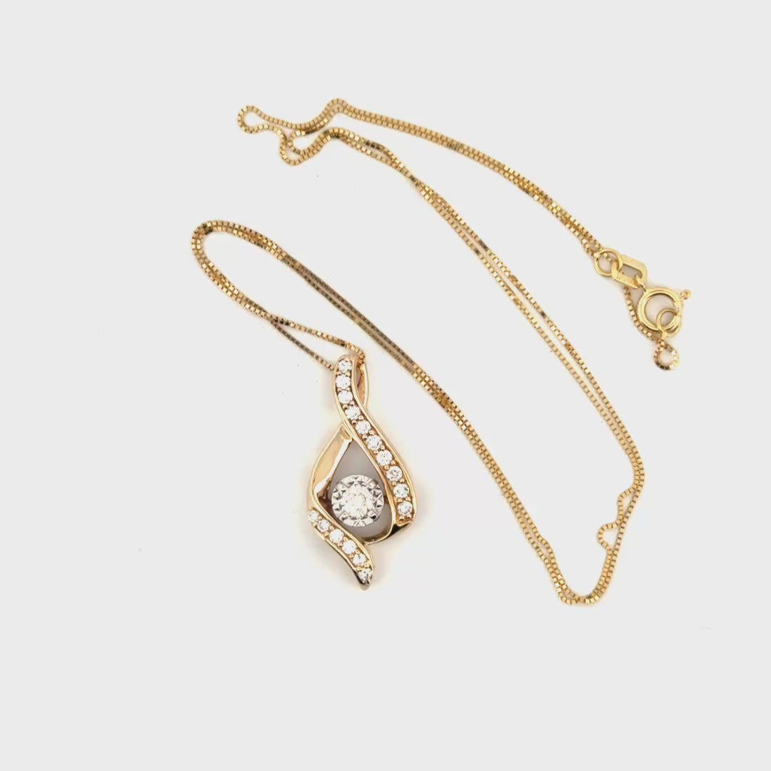 Natural Diamond Pendant in 14K Yellow Gold on 14K Yellow Gold