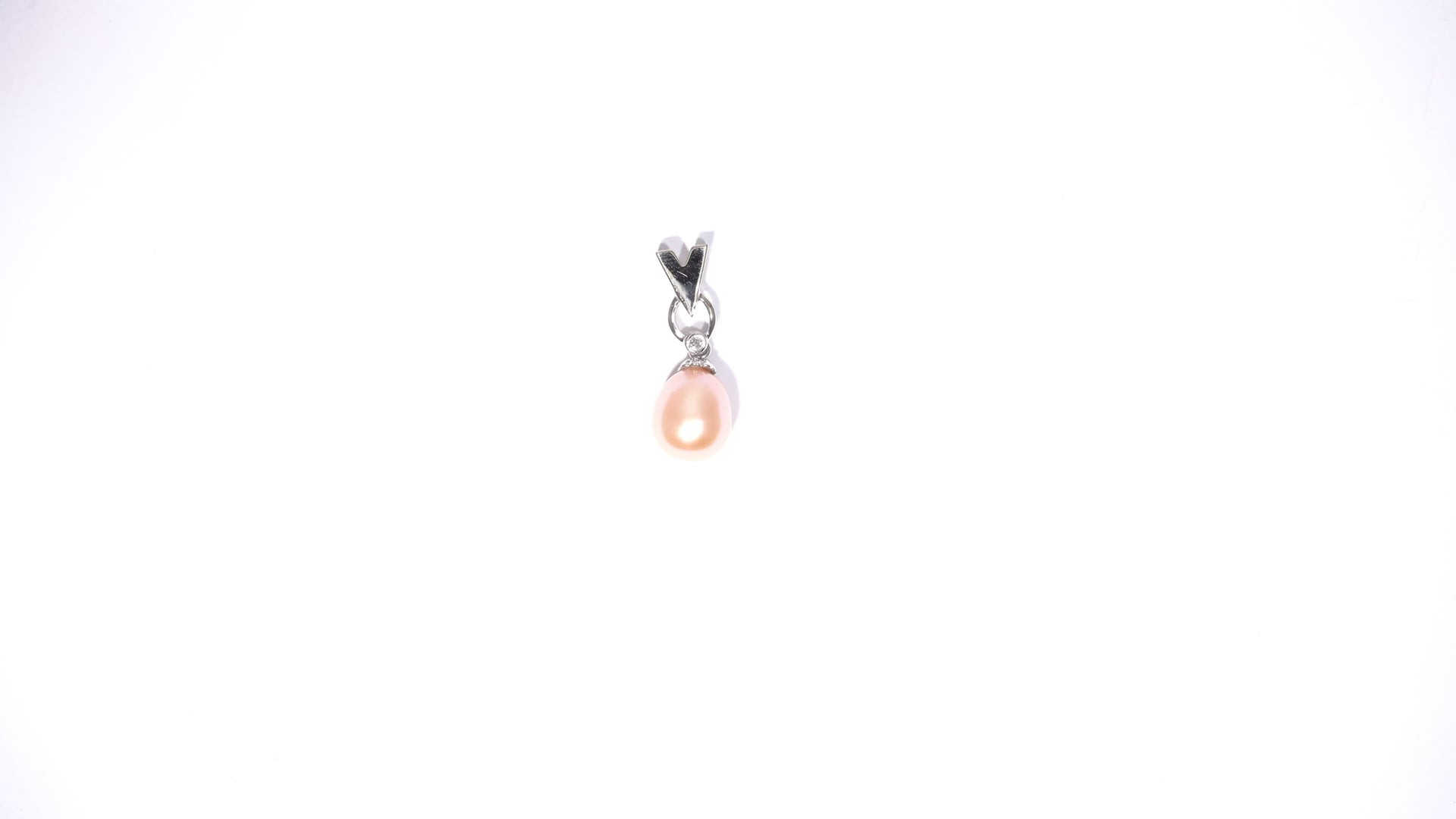 Cultured Fresh Water Pearl Dangle Pendant in 18K White Gold
