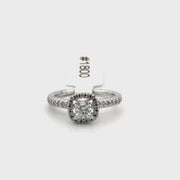 14K White Gold Princess Cut Diamond Engagement Ring Sz 5