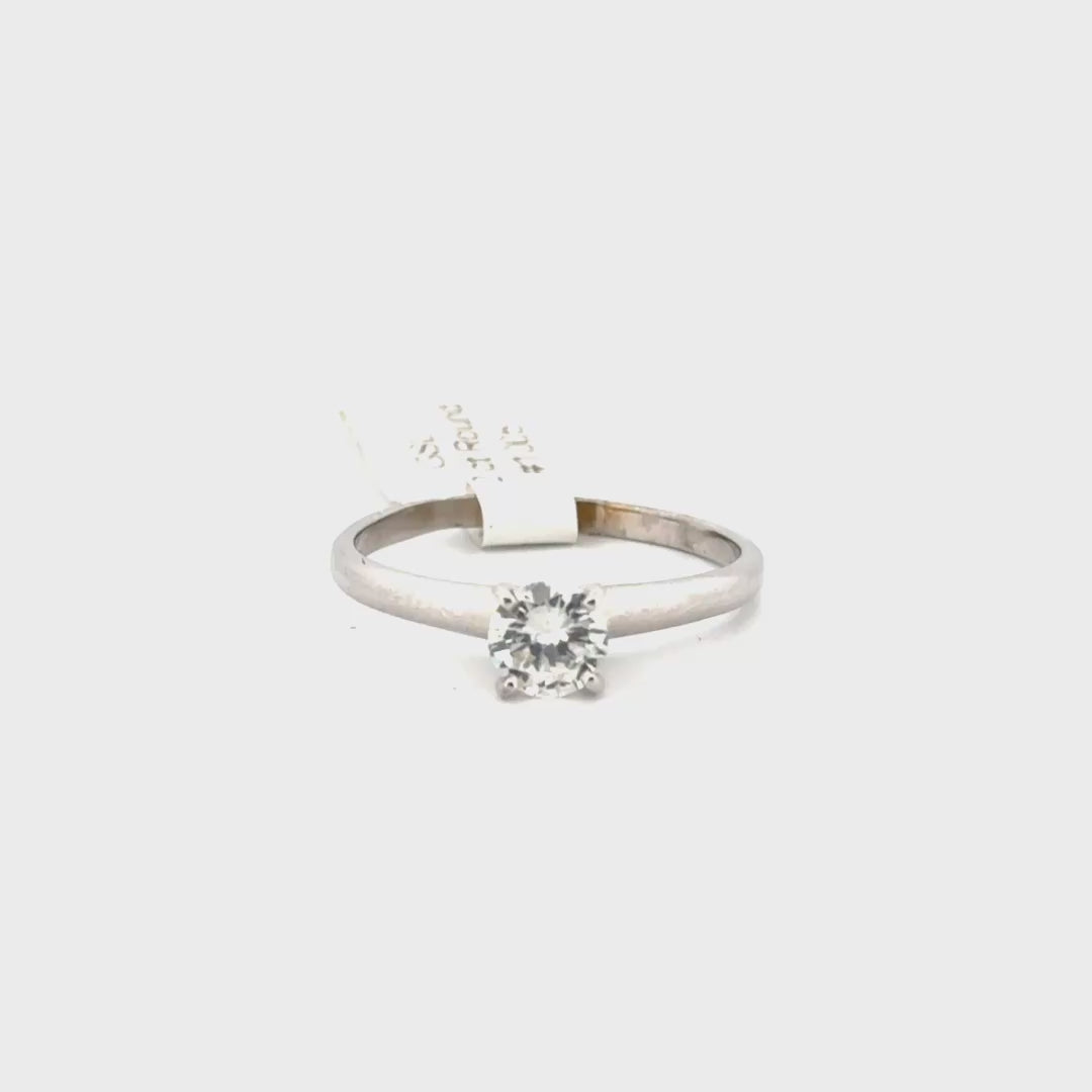 .62ct. Round Natural Diamond Solitaire Set in 14K White Gold