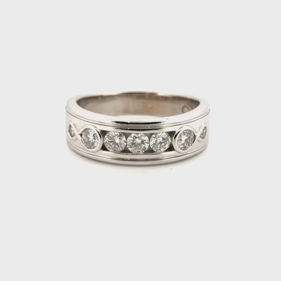 1cttw. Natural Diamond Men's Ring Set in 14K White Gold