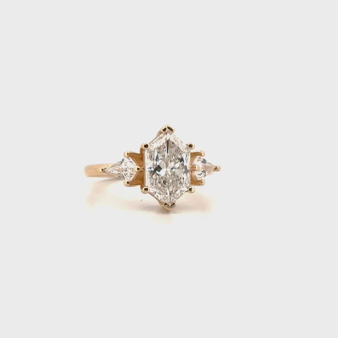 2.22ct. E VS1 Hexagon Cut Lab Grown Diamond Engagement