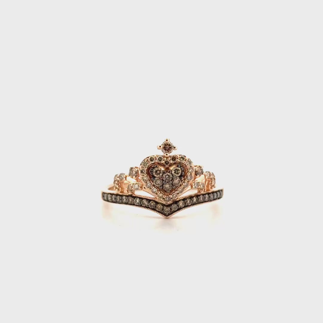 Levian Diamond Crown Ring Set in 14K Rose Gold