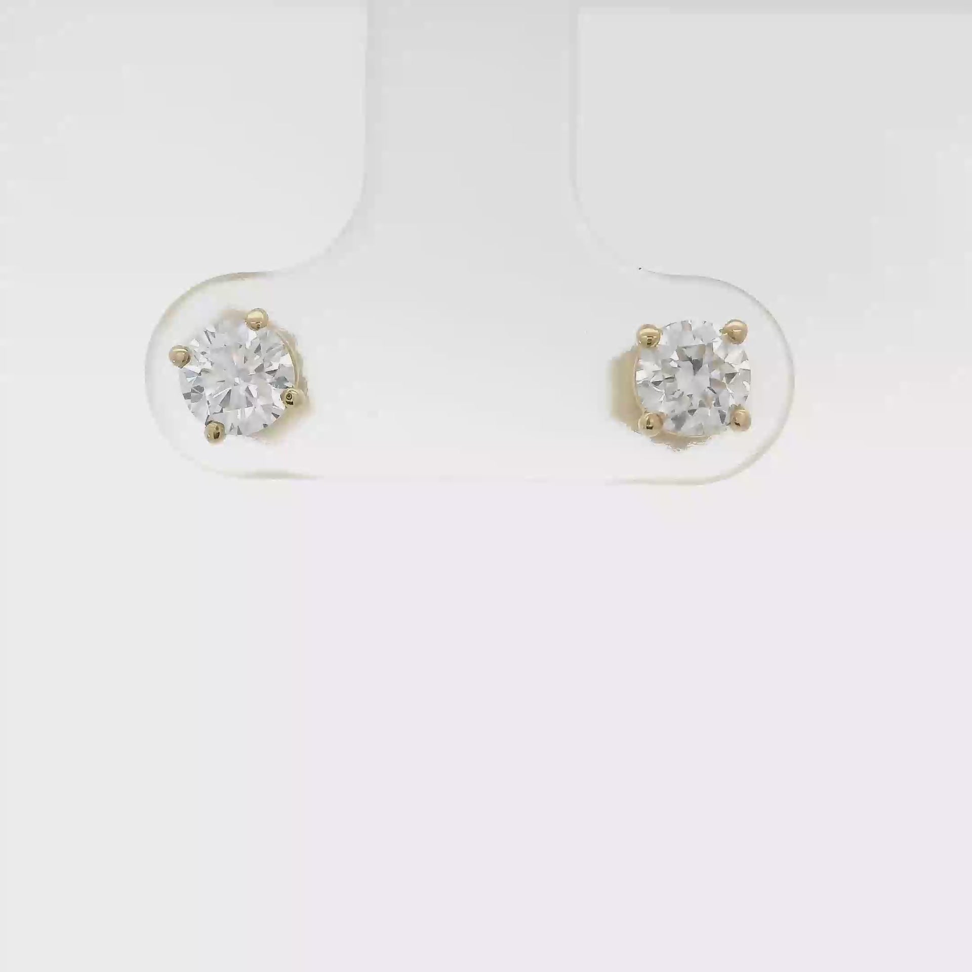 .60cttw. F VS Lab Grown Diamond Ear Studs in 14K Yellow Gold