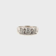 Natural Diamond 3 Stone in 10K White Gold