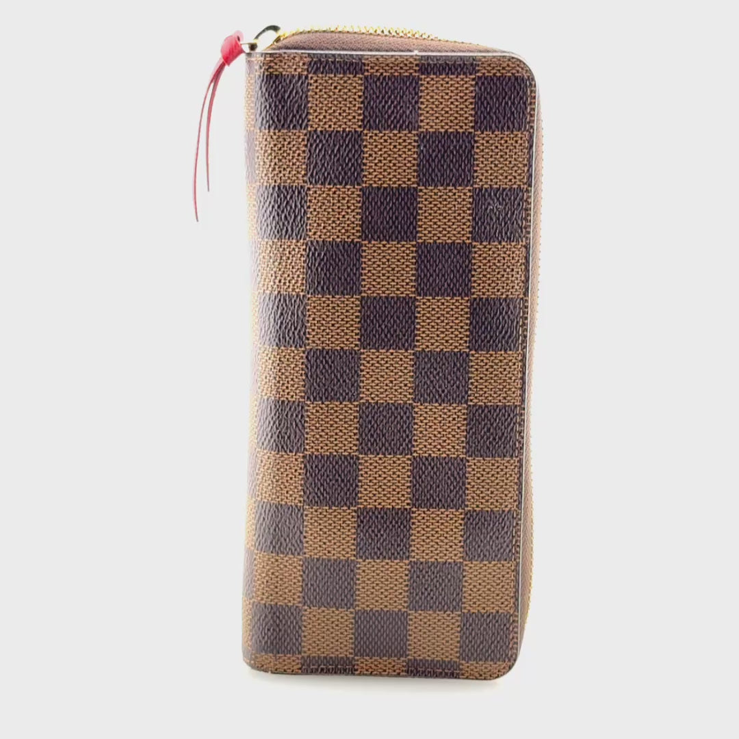 Louis Vuitton Clemence Wallet Damier Ebene Cherry