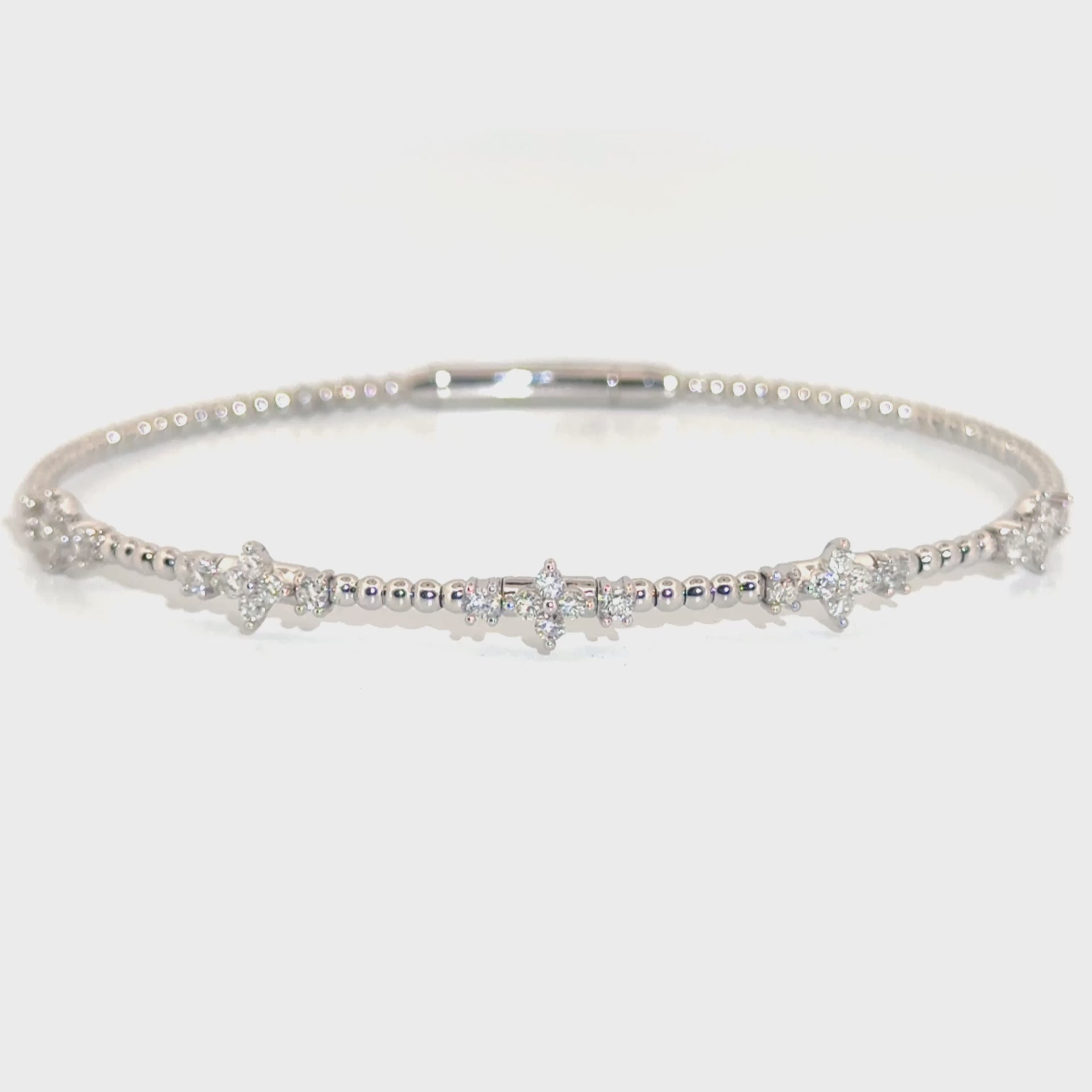 .60cttw. Diamond Flexible Bangle in 14K White Gold