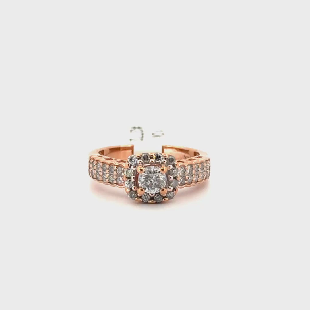 Natural Diamond Engagement Ring Set in 10K Rose Gold