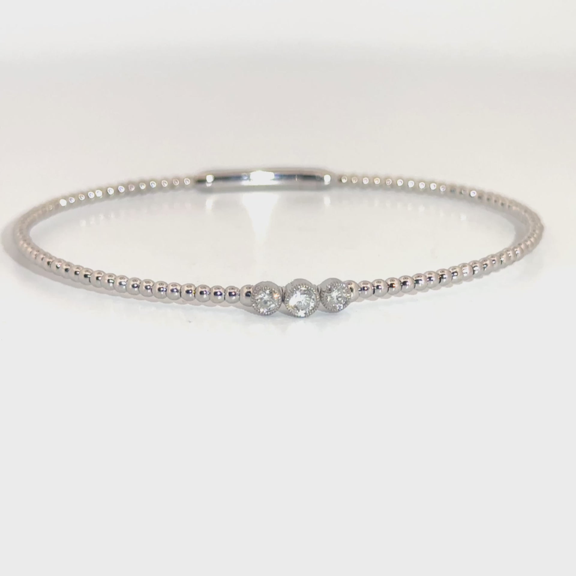 .25cttw. Diamond Flexible Bangle in 14K White Gold