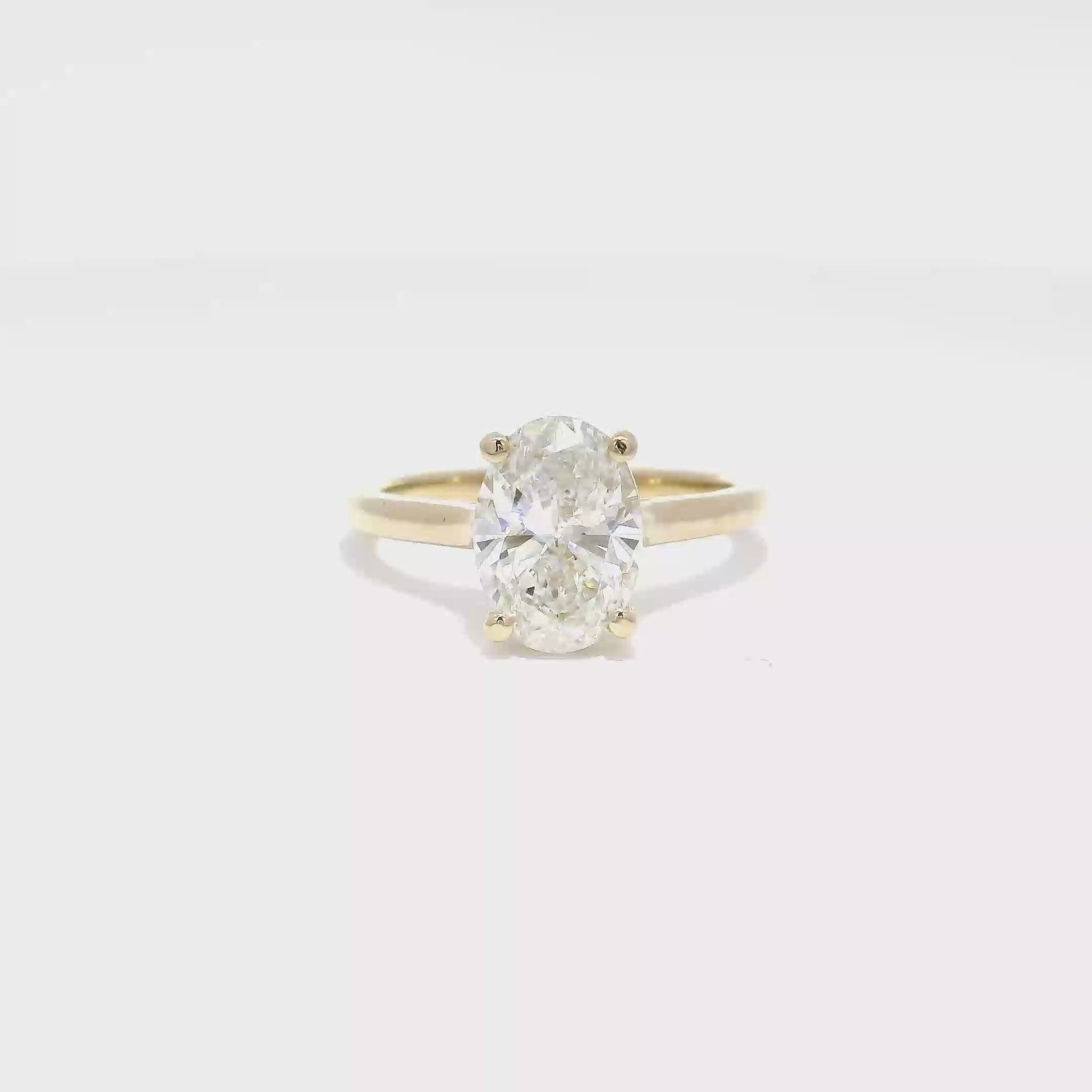2.02ct. F VS1 Lab Grown Oval in 14K Yellow Gold Cathedral