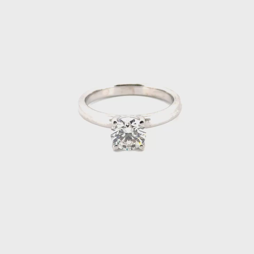 1.10ct. F VS1 Lab Grown Round Diamond Solitaire Set in 14K White Gold