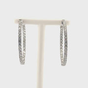 1.5cttw. Natural Diamond Hoop Earrings in 14K White Gold