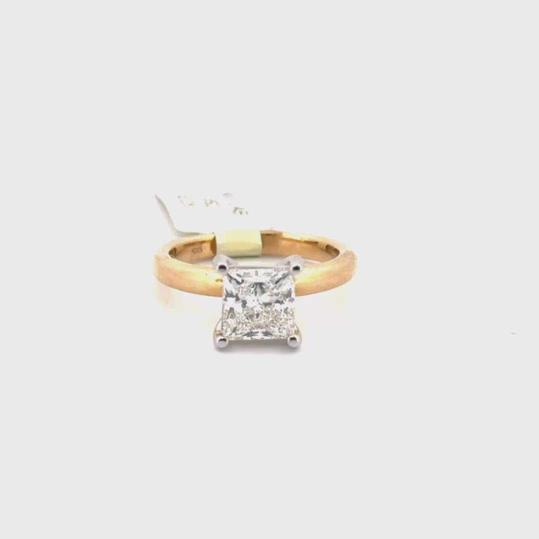 1.98ct. F VS2 Princess Cut Lab Grown Diamond Solitaire Engagement Ring