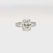 3.02ct E VS1 Lab Grown Oval Cut Diamond in 14K White Gold Sz 7