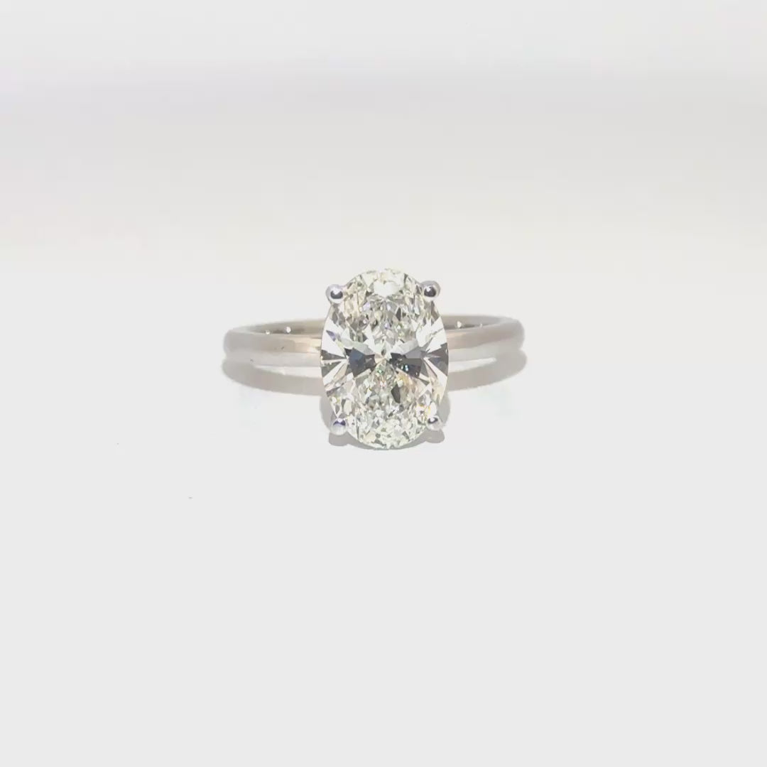 3.02ct E VS1 Lab Grown Oval Cut Diamond in 14K White Gold
