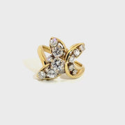 1.49cttw. Natural Diamond Swirl Design Fashion Ring in 14K Yellow Gold Sz 8