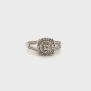 Natural Diamond Engagement Ring in 10K White Gold Sz 6