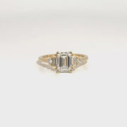 1.56ct. E VS1 Lab Grown Emerald Cut Diamond in 14K Yellow Gold Mounting Sz 7