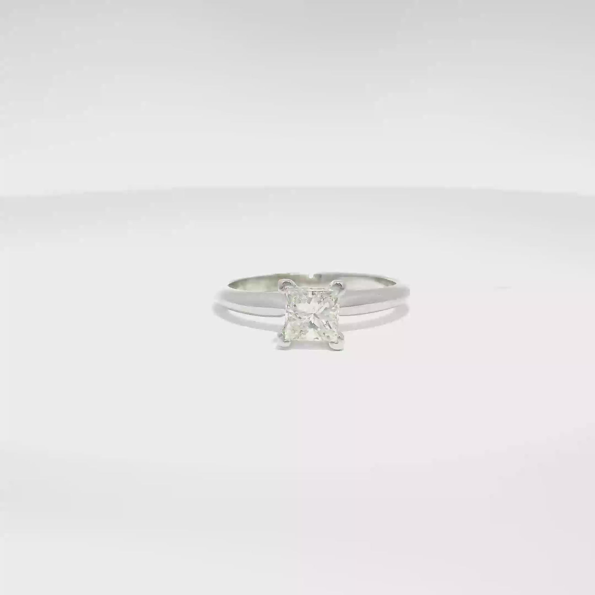 Approx .75cttw Princess Cut Solitaire Set in 14K White Gold
