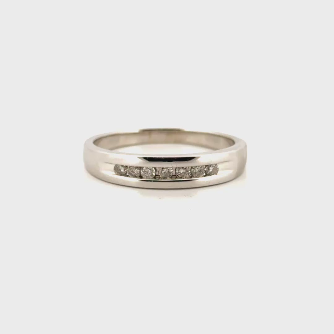 Natural Diamond Men's Band in 10K White Gold
