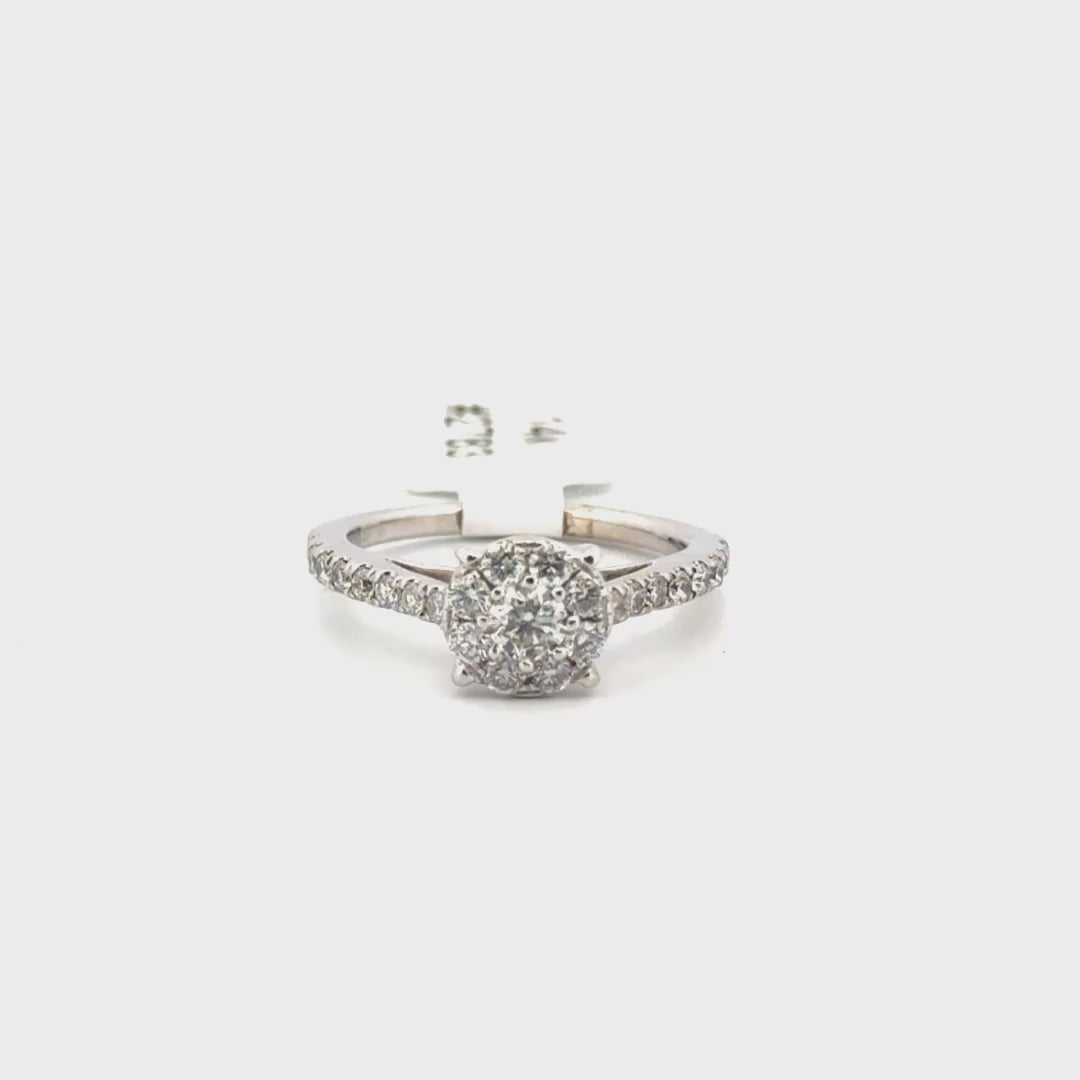 Natural Diamond Engagement Ring Set in 14K White Gold