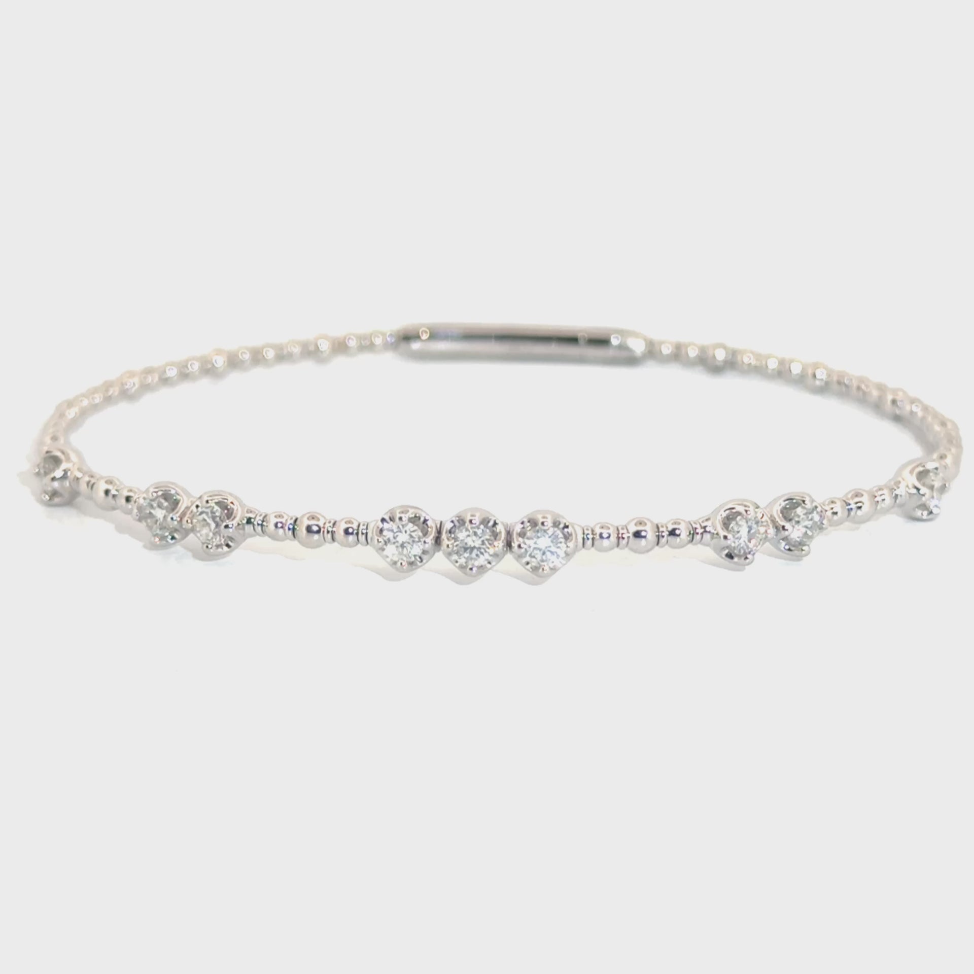 .65cttw. Diamond Flexible Bangle in 14K White Gold