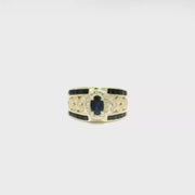 Blue Sapphire Estate Ring in 14K Yellow Gold Sz 7