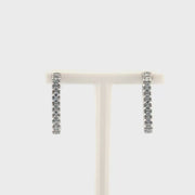 Natural Diamond In N Out Hoops in 14K White Gold